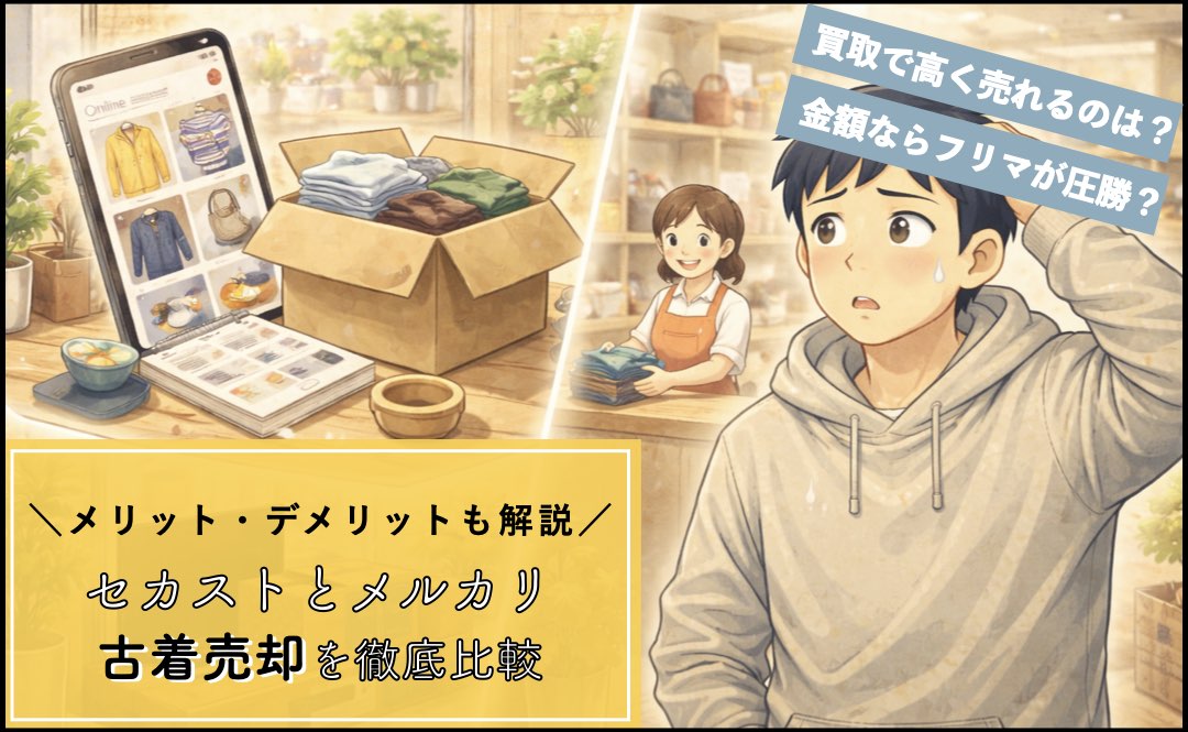 セカストとメルカリで古着売却を徹底比較